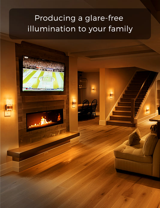 YANSUN 1-Watt Acrylic Square Plug-in Integrated LED Night Light with Sliding Dimmer, Amber 1600K, Black & Copper, 2-Pack
