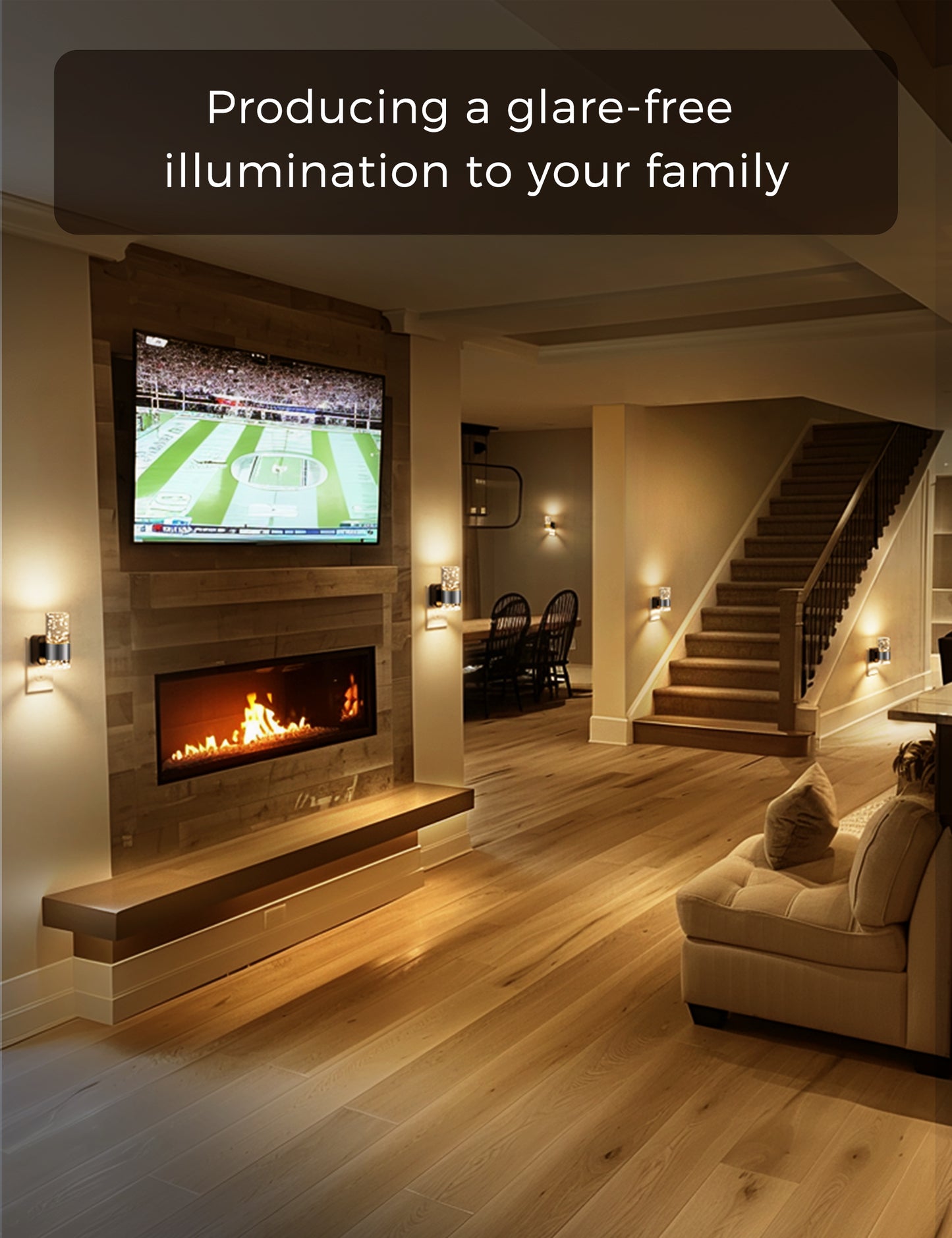 YANSUN 2-Pack Plug-in Dusk-to-Dawn Night Lights, Warm Glow 2700K, Sliding Dimmable, Wall Light Style, US 3-Prong Plug