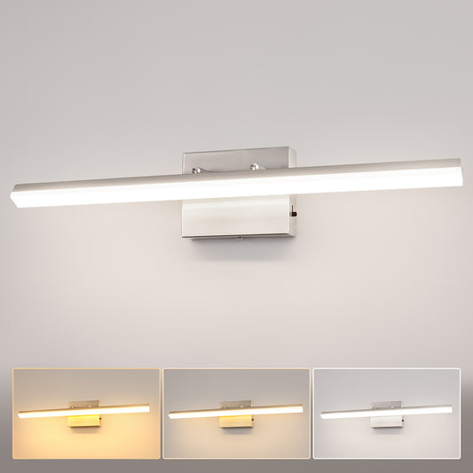 YANSUN 1-Light LED Vanity Fixture 24W Sand Nickel Finish 23.6in Dimmable