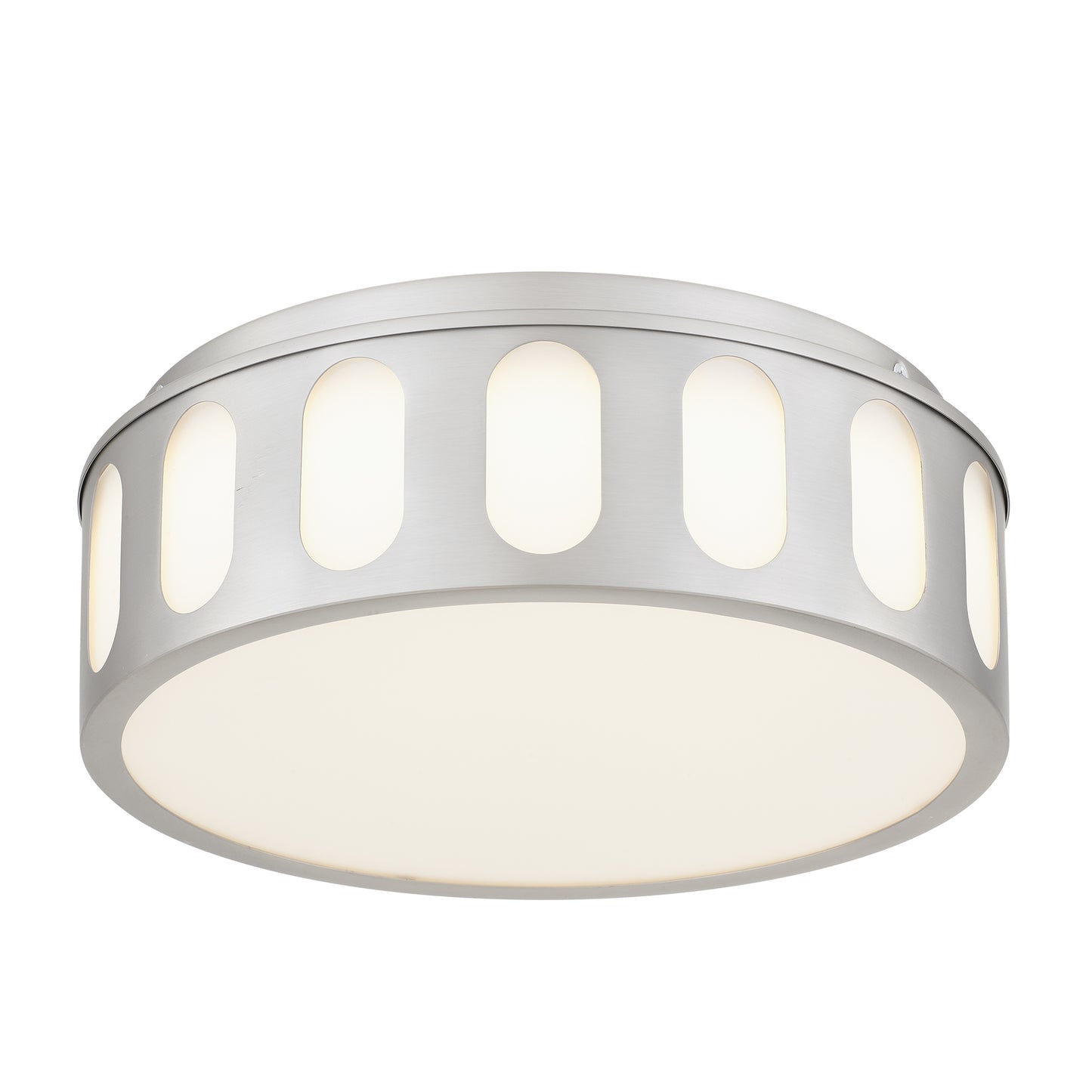 YANSUN 11.25in Brushed Nickel LED Flush Mount Ceiling Light Modern Low Profile Ceiling Fixture Energy Efficient Indoor Lighting