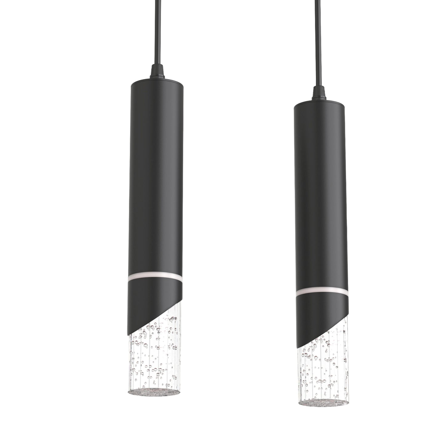 YANSUN 4-Light Rectangular Crystal Chandelier with Integrated LED, 4000K Neutral White, Sand Black Finish, 23.4"x4.5" Plate