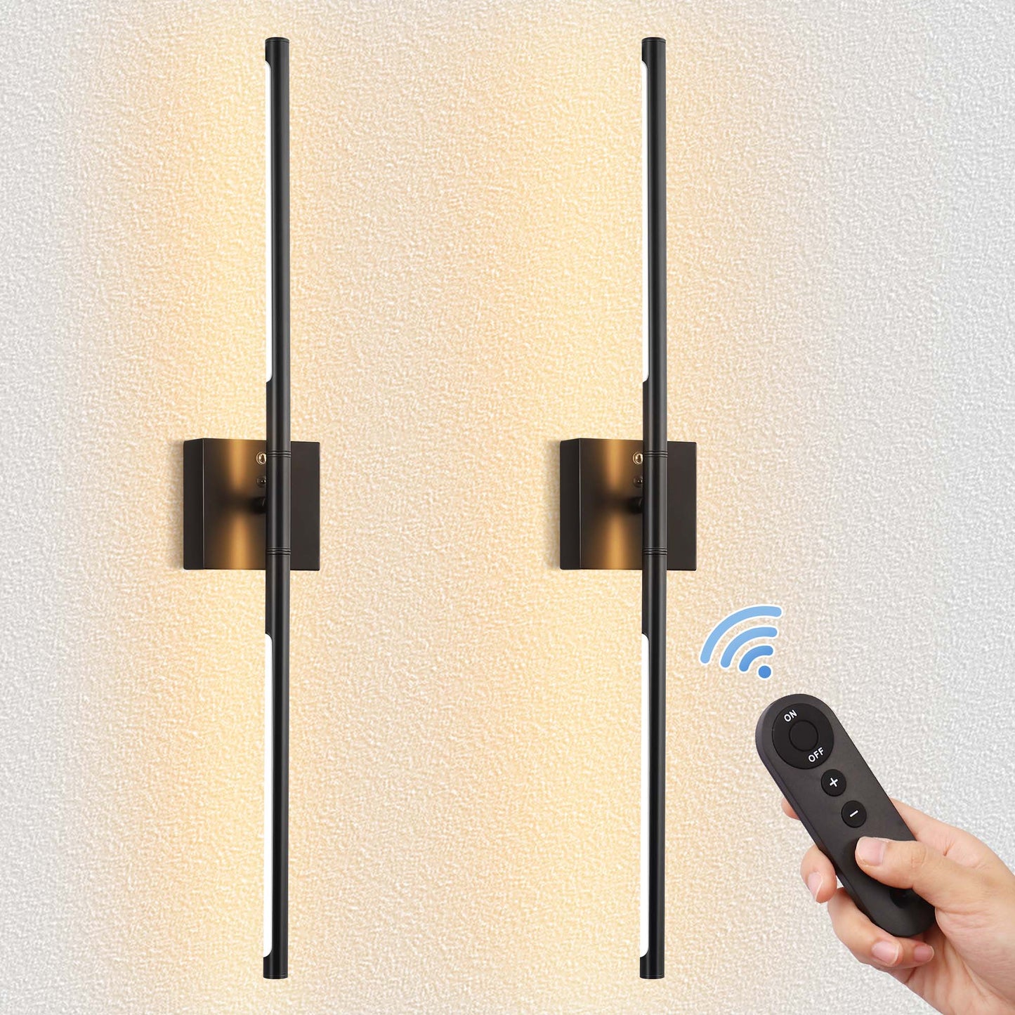YANSUN 2-Pack LED Wall Light 400LM Warm 3000K with Infrared Remote