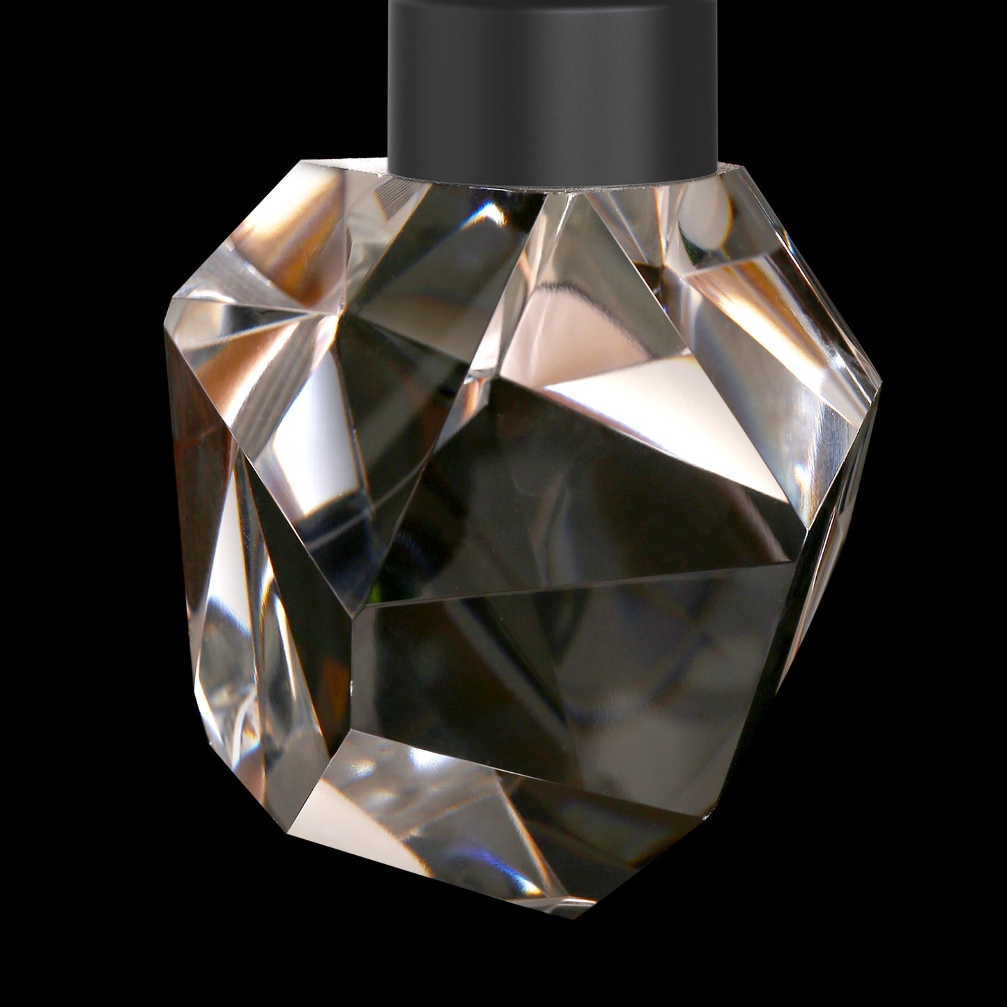 YANSUN 1-Light Modern Black Diamond Pendant Light 5W Integrated LED Hanging Ceiling Light 3000K for Kitchen Dining Room Bedroom