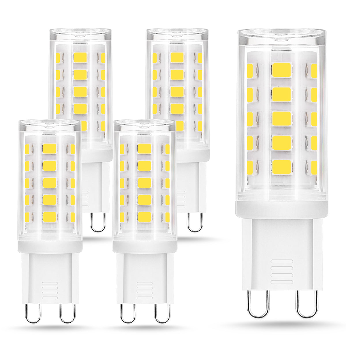 YANSUN G9 LED Light Bulbs, 4W (40W Halogen Equivalent), 400LM, 360 Degree View Angle, Daylight White (6000K), G9 Base, G9 Bulbs for Chandelier