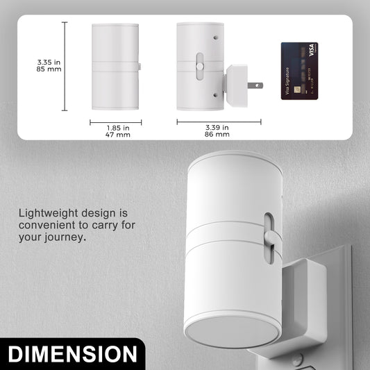 YANSUN 1-Watt Integrated LED Plug-In Night Light, Blue Glow, Dimmable, Light Sensor, 2-Pack for Bedroom or Hallway