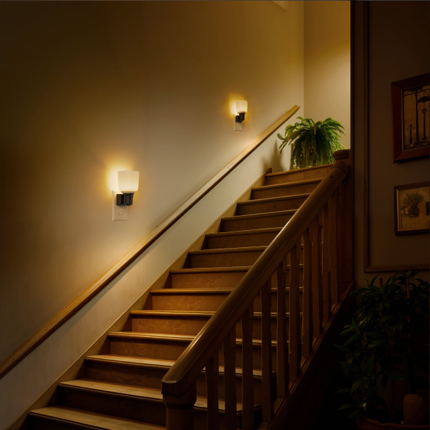 YANSUN Plug-in Dimmable LED Night Light Wine Glass Style 3000K Warm White Auto Sensor Night Lamp for Bedroom Hallway Bathroom
