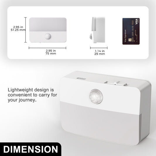 YANSUN 0.6W Motion Sensor Night Light, Warm White 3000K, Magnetic & 3M Adhesive Mount, Auto ON/OFF, Bedroom & Hallway Lighting