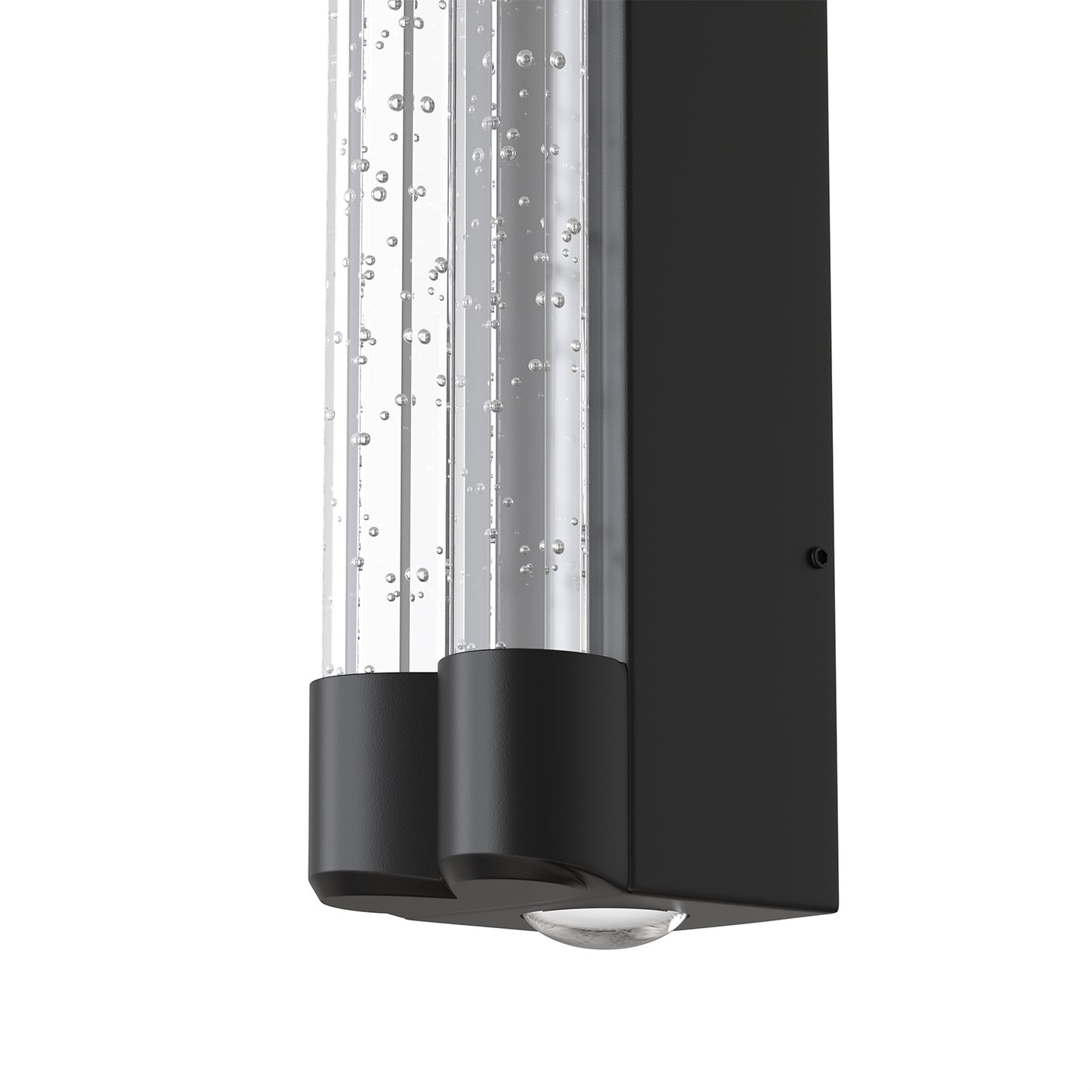 YANSUN Wall Sconce with Multi-Faceted Bubble Columns, Sand Black Finish, Integrated LED 3000K, Modern Design, 15.7-Inch