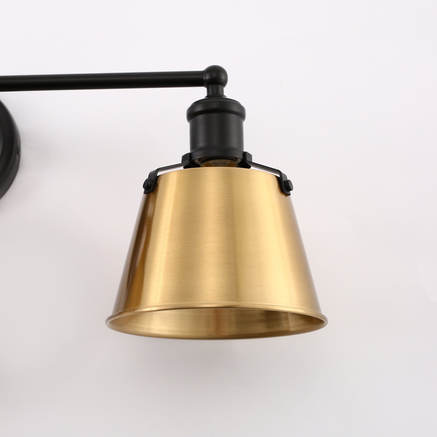 YANSUN 3-Light Vanity Light with Black and Gold Finish, Non-Integrated Design, E26 Sockets