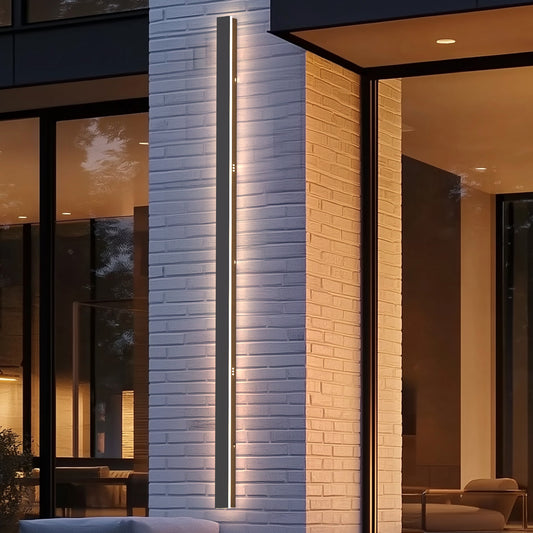 59 in. 45-Watt Black Outdoor Hardwired Linear Waterproof 3000K Warm White Integrated LED Wall Lantern Sconce