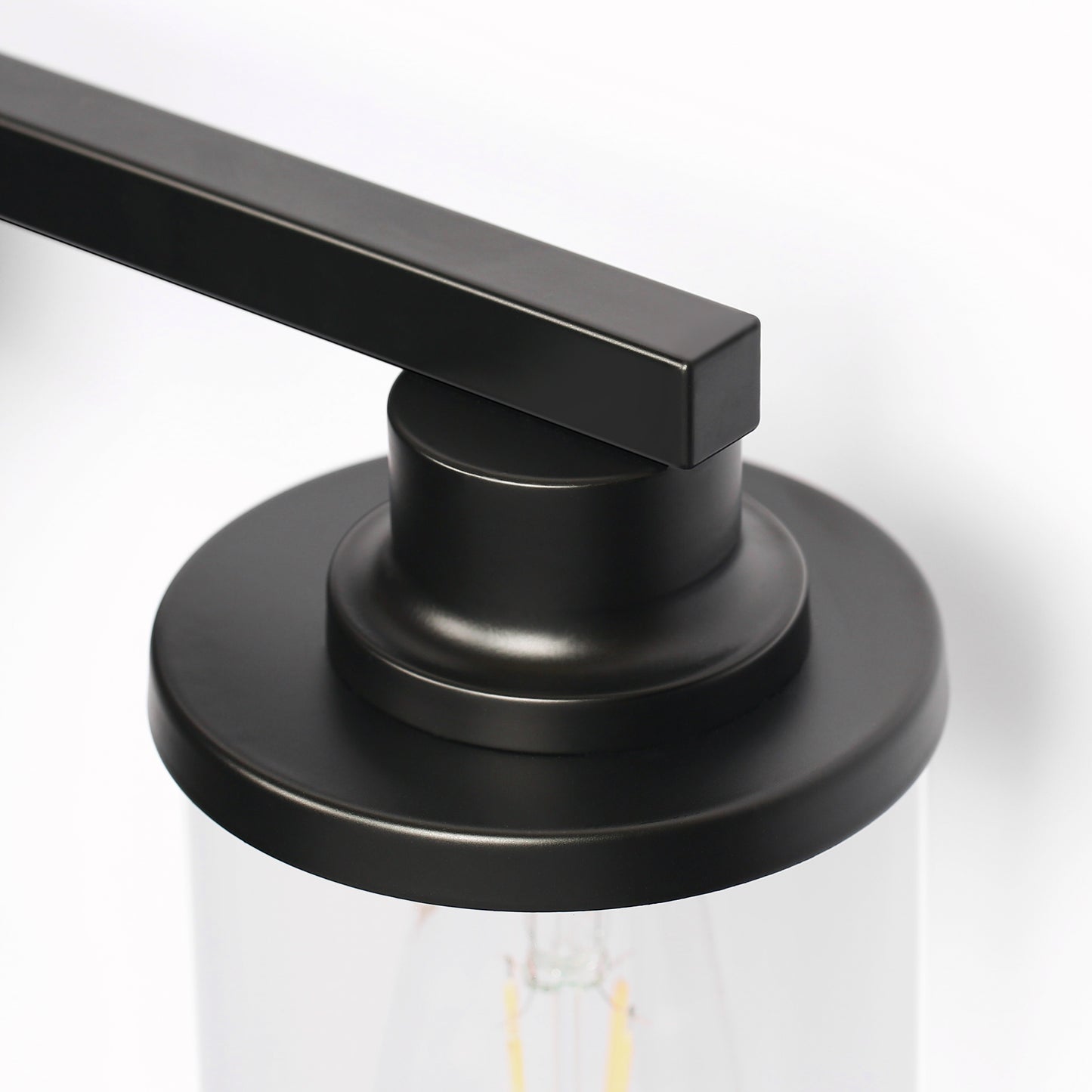 YANSUN 27 in. 4-Light Black Metal Cylinder Vanity Light with Dimmable Perfect for Vanity Powder Room Dressing Room