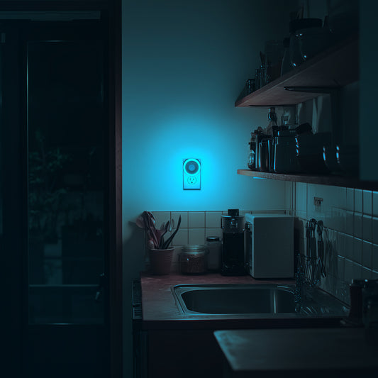YANSUN 0.6W Plug-in Motion Sensor Integrated LED Night Light, White, Ice Blue, 2-Pack