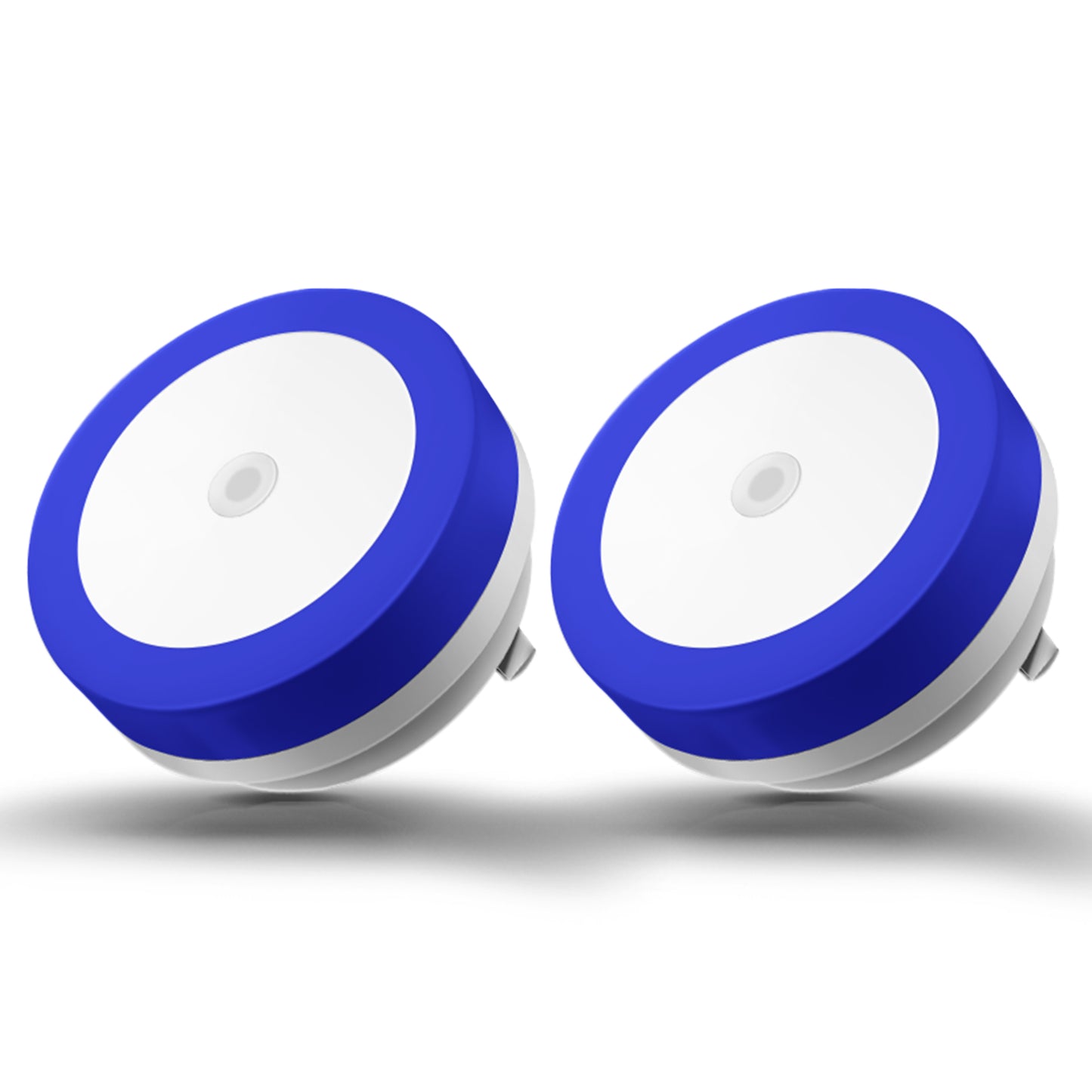 YANSUN 2-Pack 0.6W Plug-in Light-Controlled Night Light, Blue Light with Blue Shade, U.S. Two-Prong Plug