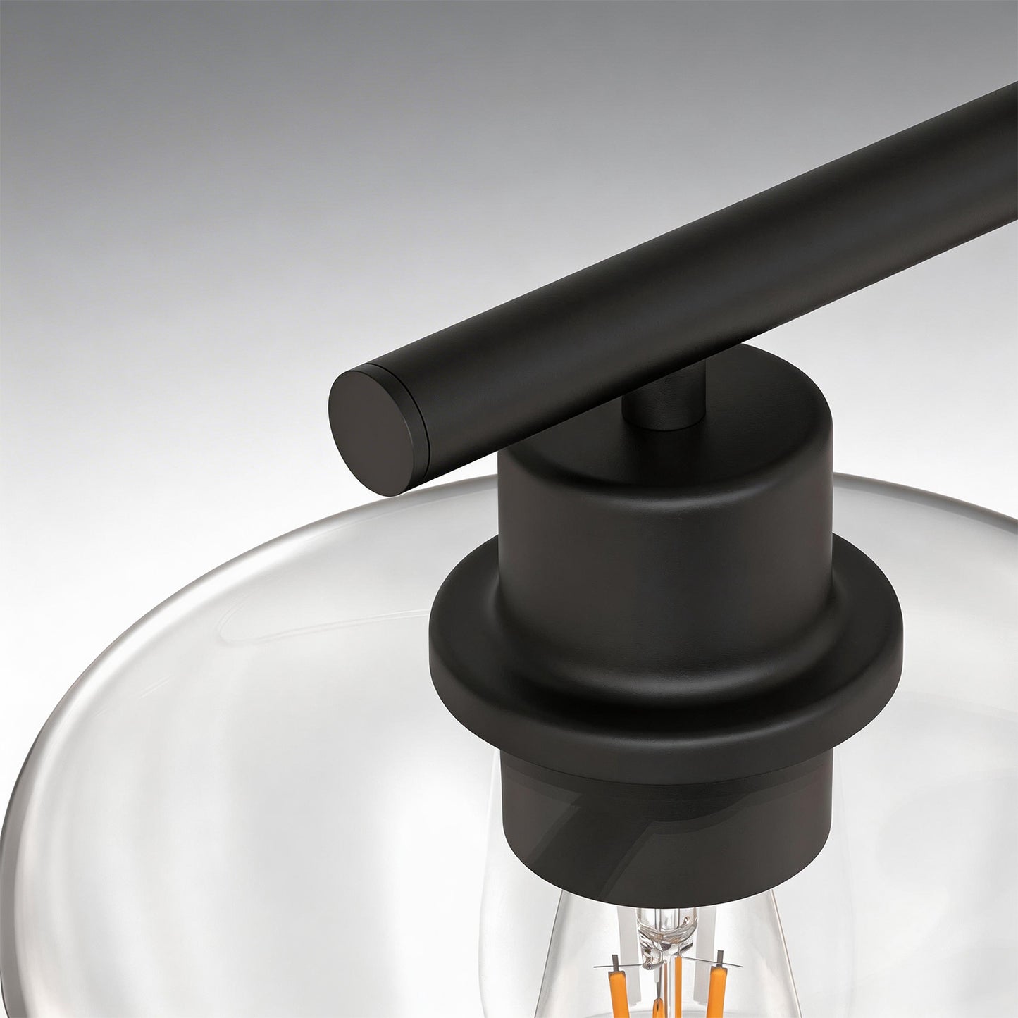 YANSUN 31.5 in. 3-Light Black Kitchen Island Pendant Light with Glass Shades Modern Hanging Light Fixture E26 Sockets