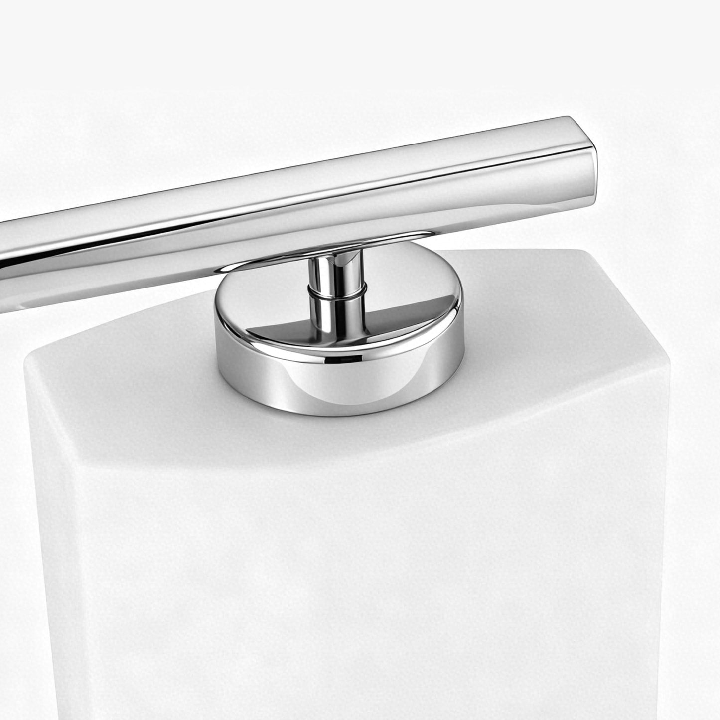YANSUN 4-Light Vanity Bathroom Mirror Light, Rectangular Opal Glass Shades in Chrome Finish (5.5"x4.7")