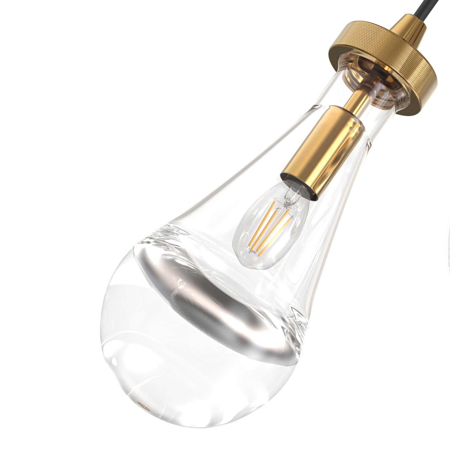 YANSUN 5-Light Teardrop Pendant Light with Copper Finish, Traditional Hanging Fixture with E12 Base