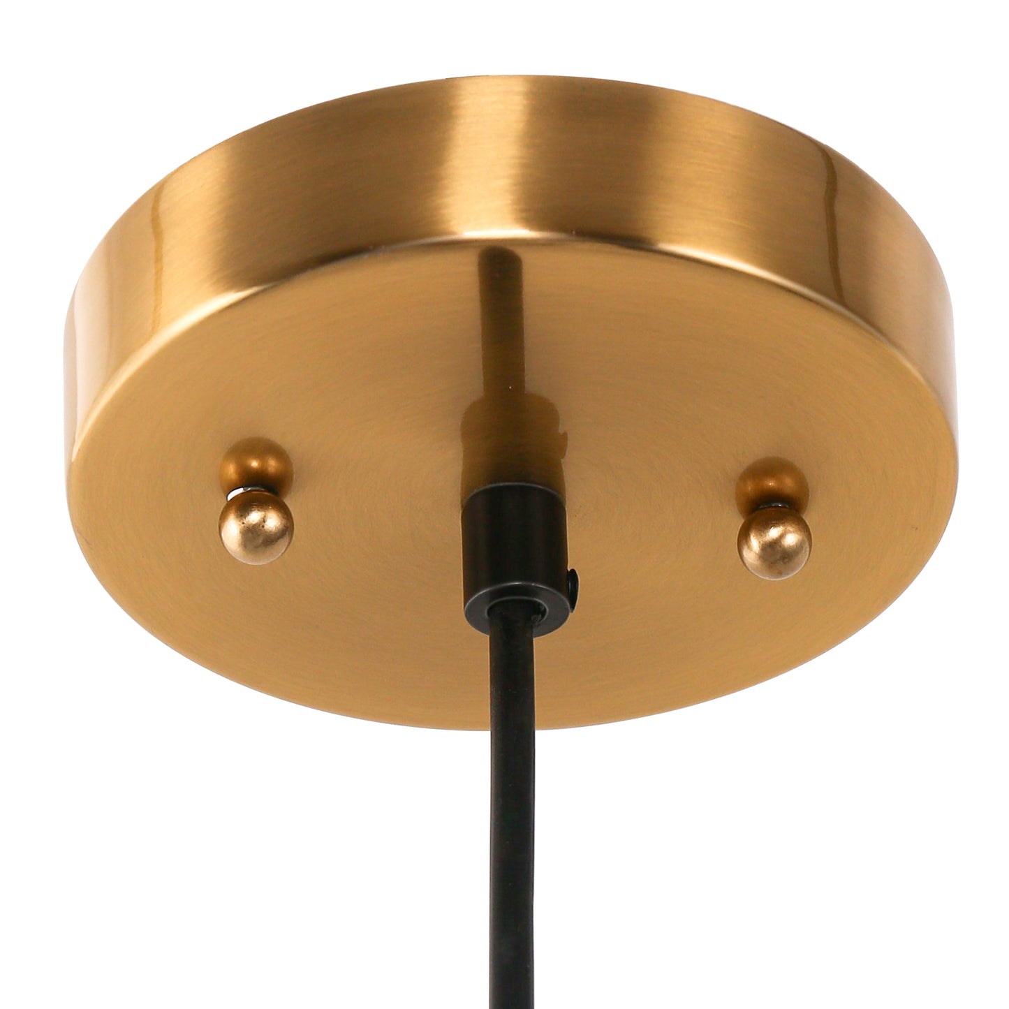 YANSUN 14 in. (2-Pack) 1-Light Farmhouse Black and Gold Pendant Lights with Bowl Shade E26 for Kitchen Island No Bulbs Included
