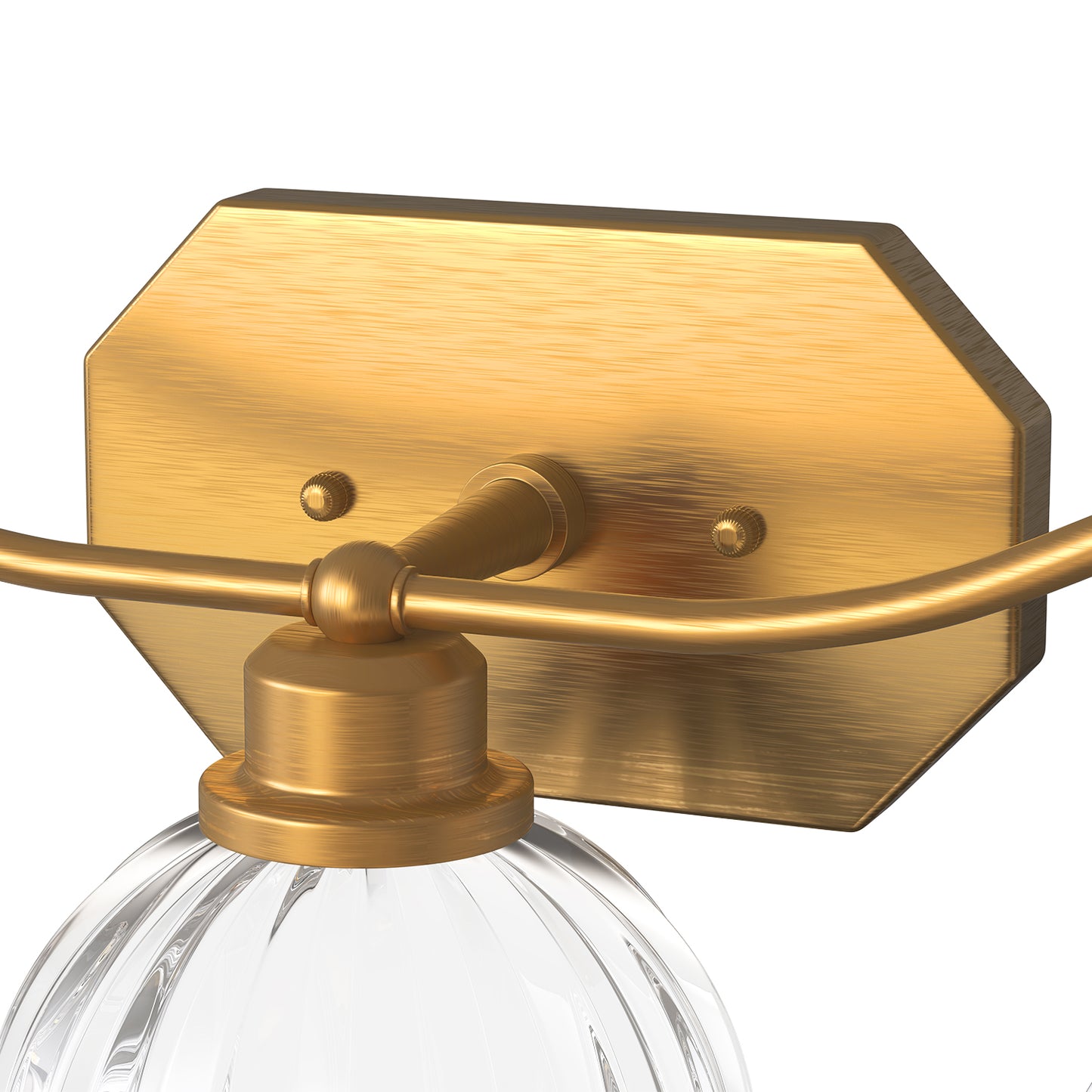 YANSUN 21.3in 3-Light Bathroom Vanity Light with Tulip Glass Shades, Curved Rod Copper Metal Finish, E26 Base