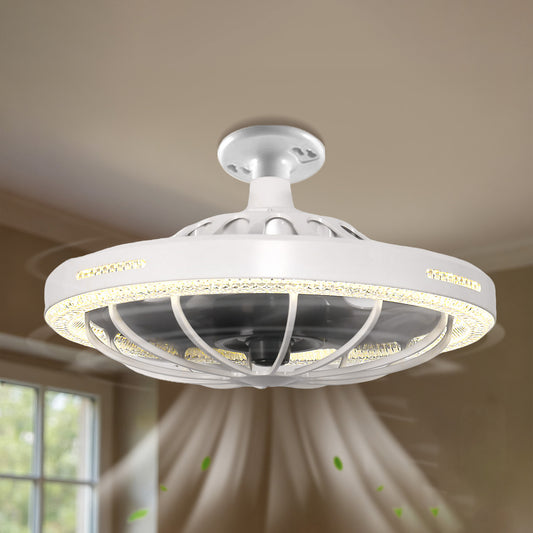 YANSUN 19.7 Inch Ceiling Fan with Light 5-Blade Fan Remote Control Dimmable LED Adjustable Color Temperature