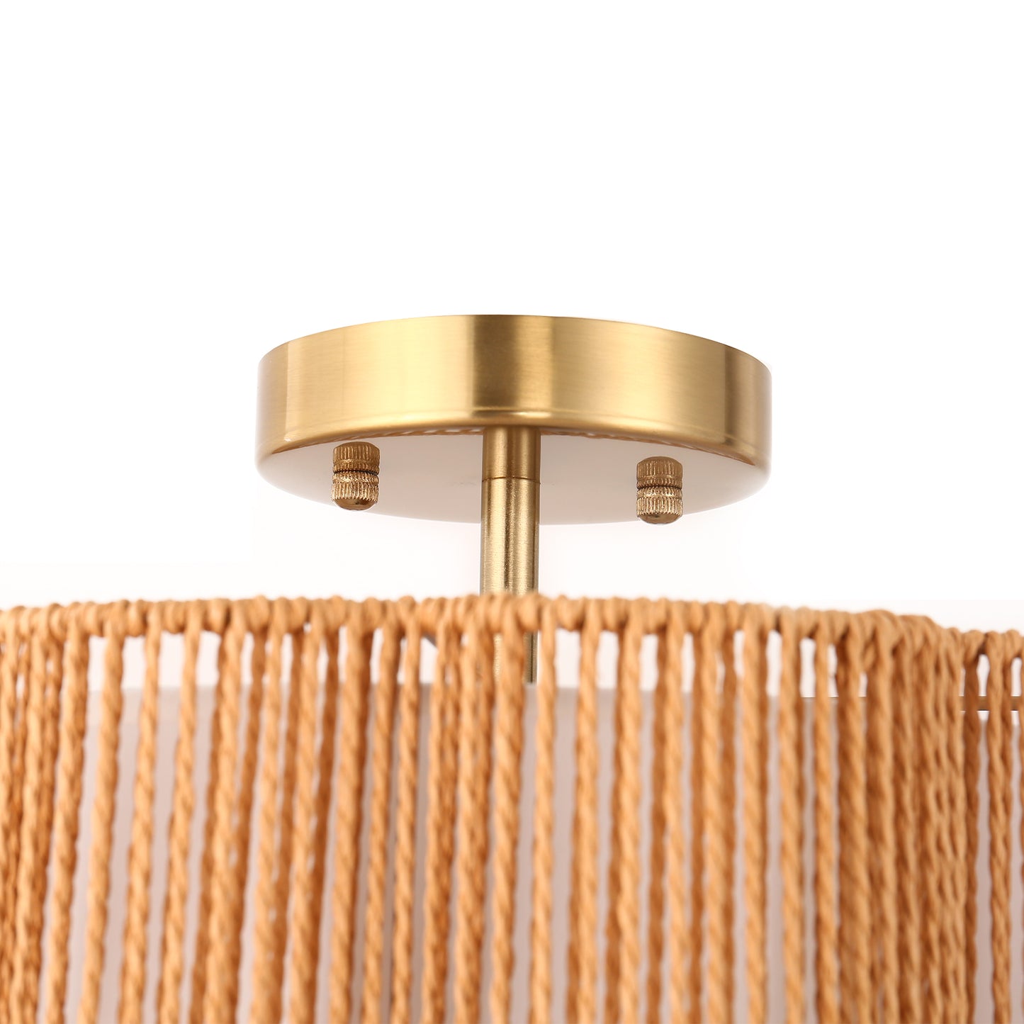 YANSUN 3-Light Flush Mount Ceiling Light in Copper Finish with Brown Shades, E26 Base, Non-Integrated Bulbs, 120V