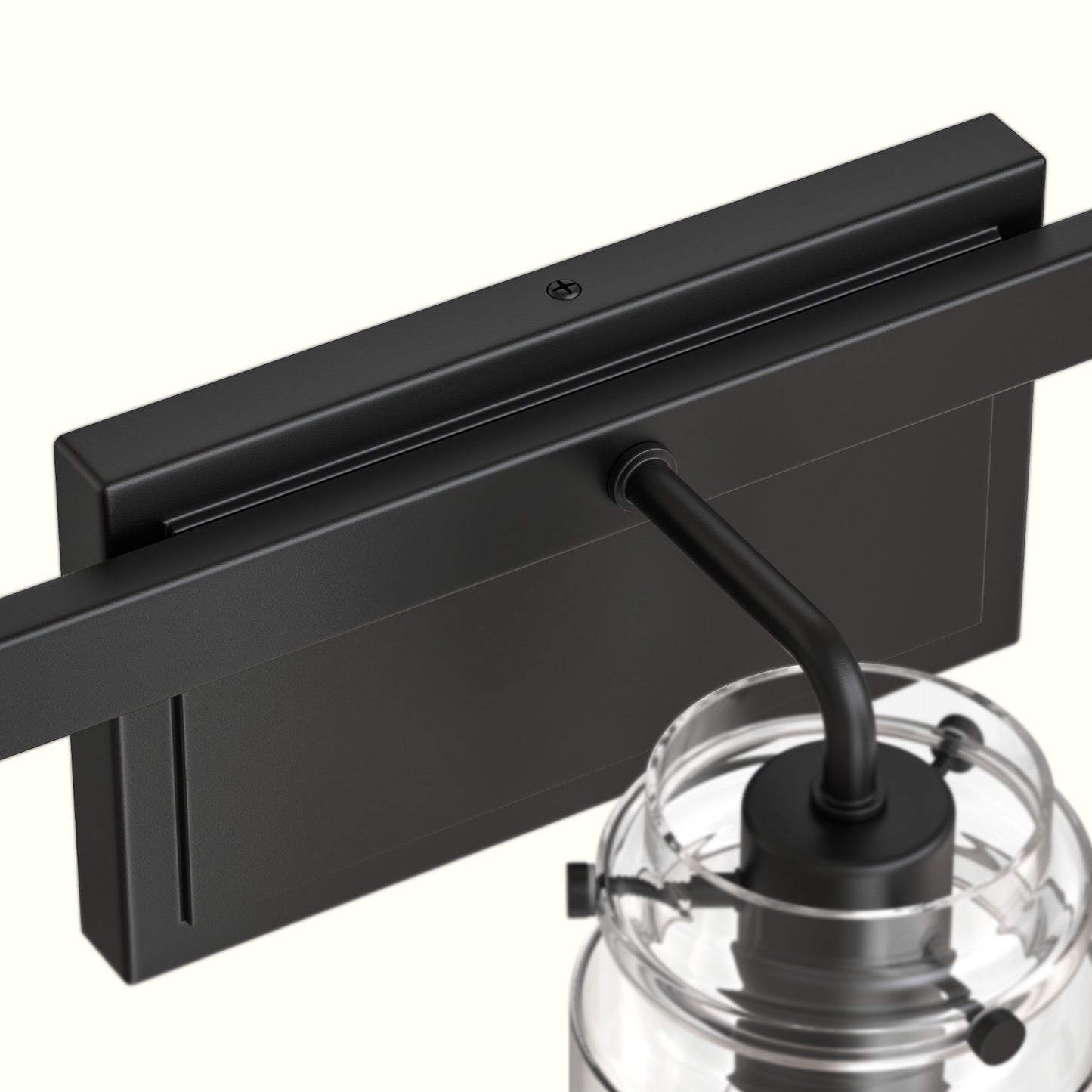YANSUN 23.6 in. 3 Light Matte Black Vanity Light with Clear Glass Shades and E26 Sockets for Bathroom Use