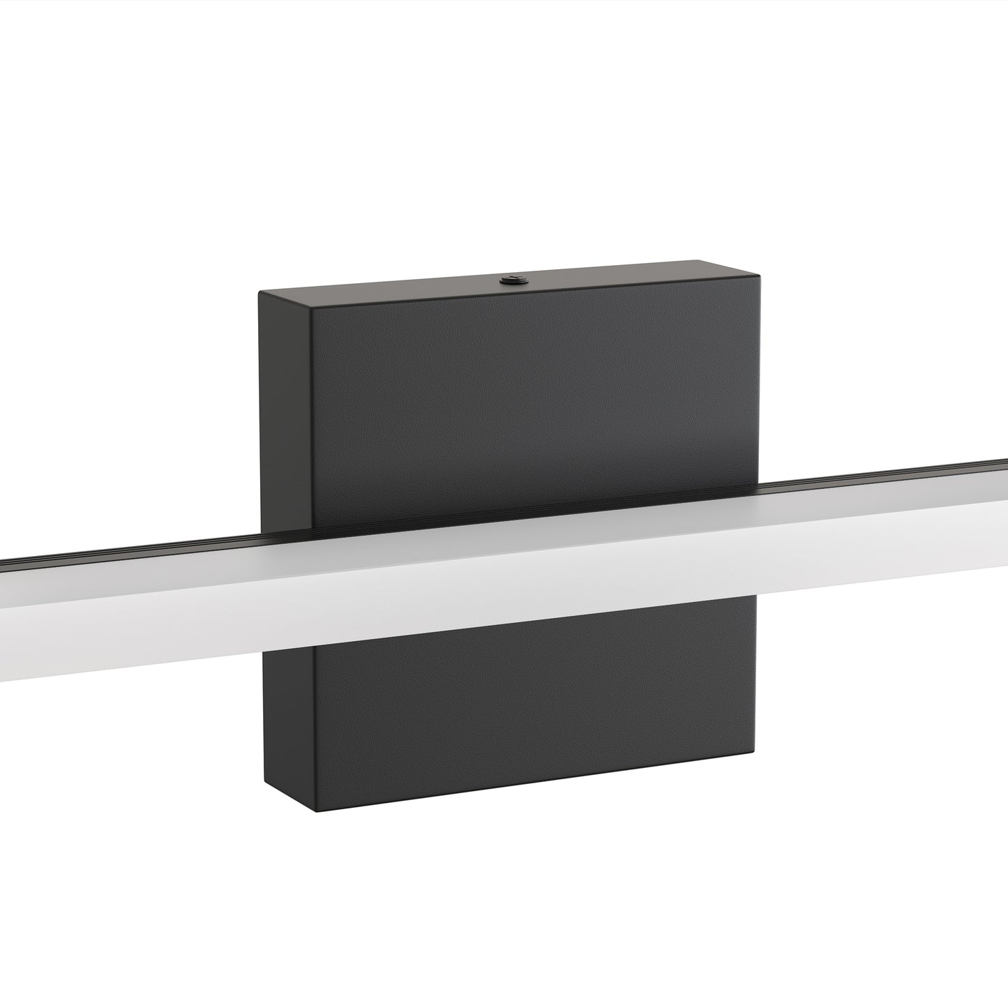 YANSUN 24-Inch Vanity Mirror Light with Frosted Acrylic Panel, Integrated LED 6000K Cool White, 1250 Lumen, Matte Black Finish