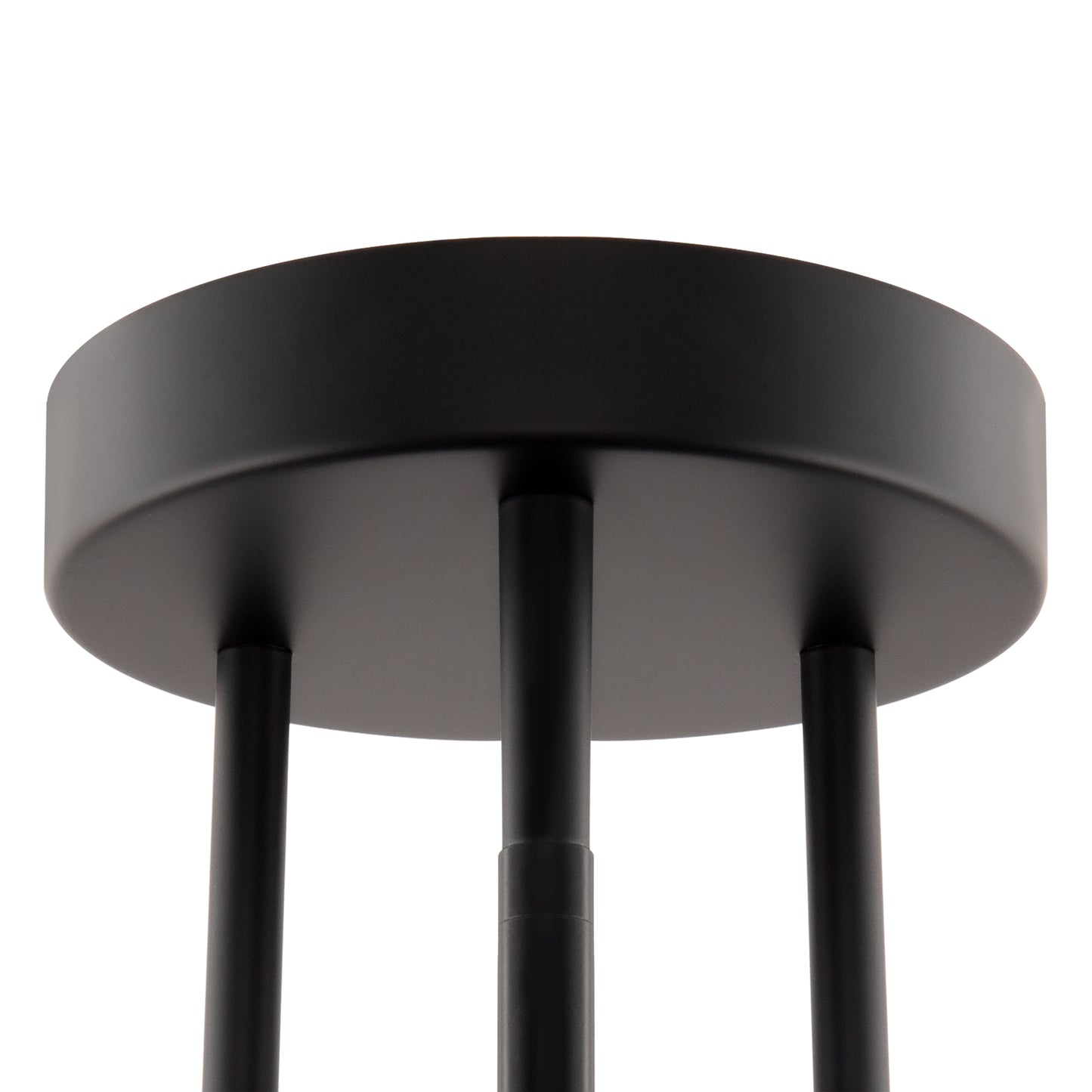 YANSUN 3-Light Black LED Modern Semi-Flush Mount Ceiling Light, 3000K Sputnik Chandelier for Kitchen, Bedroom, Hallway