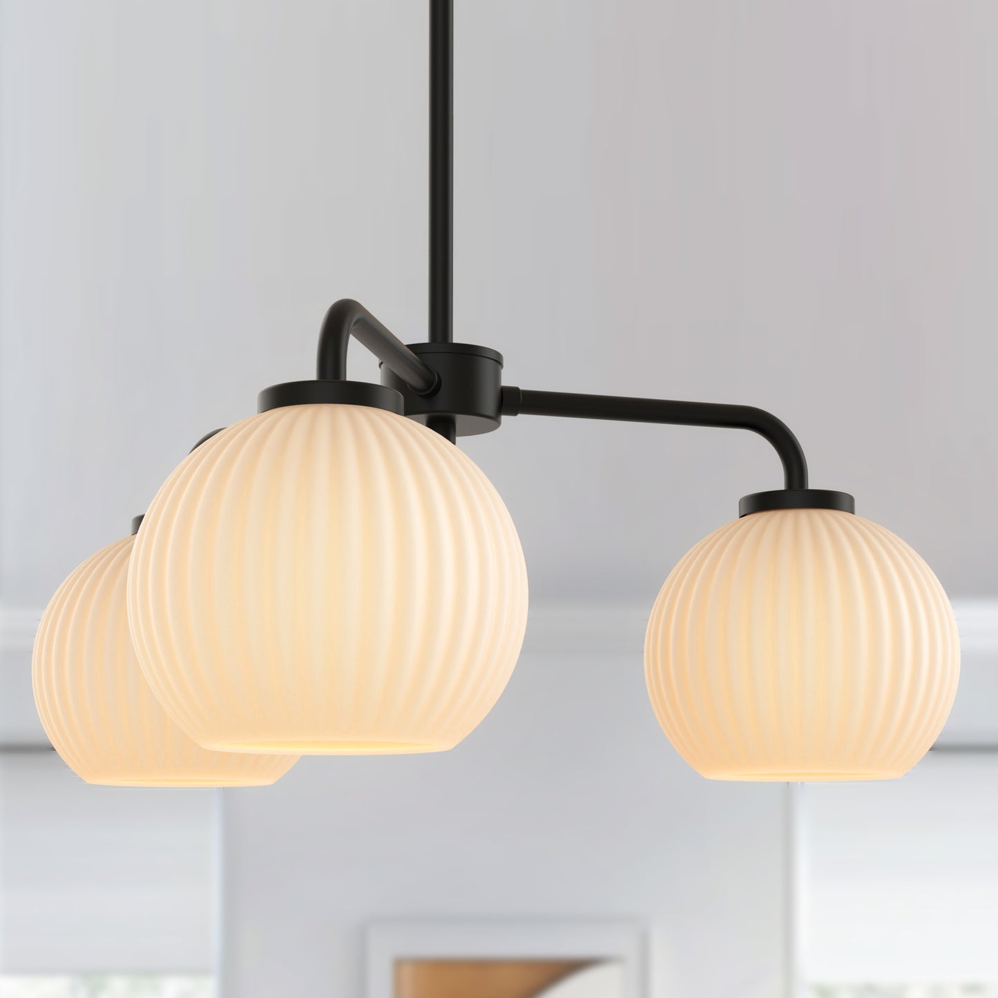 YANSUN 6 in. Milk White Glass Globe Vanity Shade with 6 in. Neckless Fitter for Bathroom