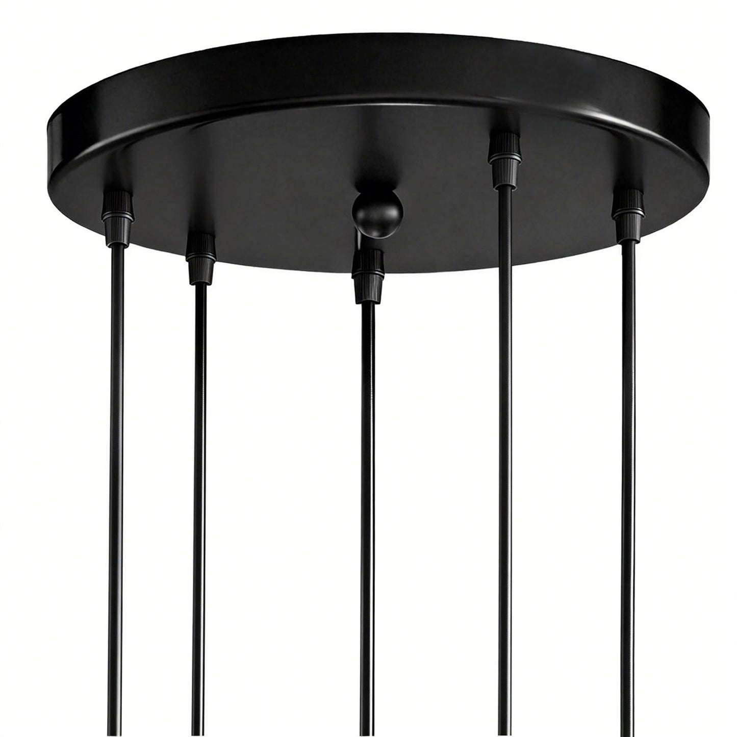 YANSUN 5-Light Modern Matte Black Pendant Light with Clear Glass Shade Traditional E26 Ceiling Light Fixture for Kitchen