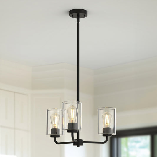 YANSUN 3-Light Black Chandelier Light Fixture Accessories