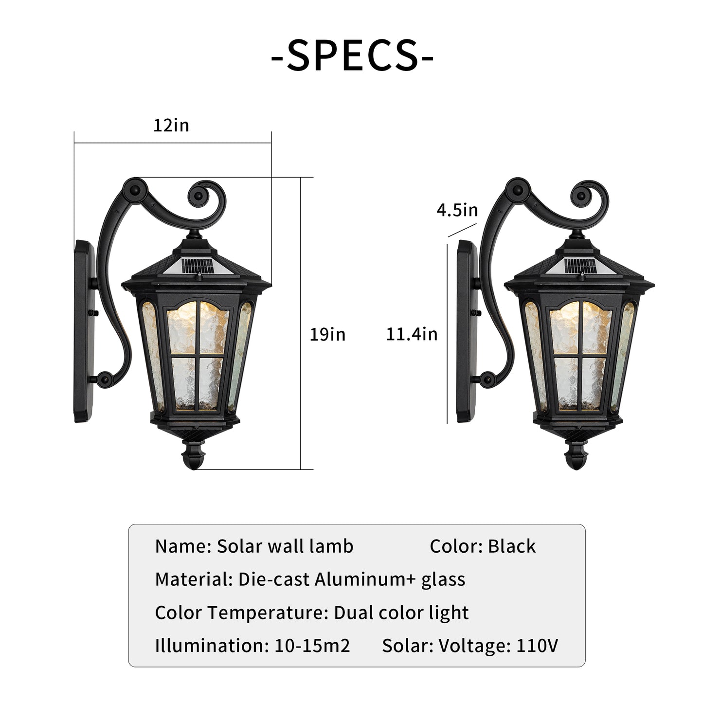 YANSUN Outdoor Wall Light IP65 Waterproof Aluminum LED Sconce 3000K-6000K Adjustable CCT Exterior Wall Lamp for Patio Porch Garden Gate Corridor