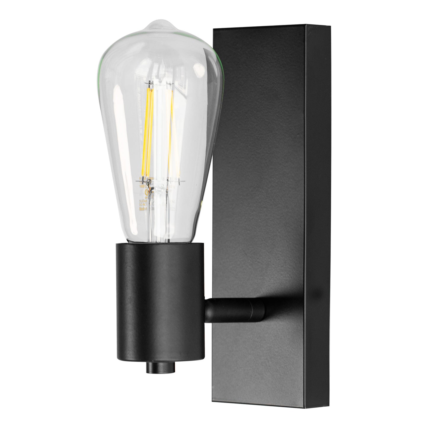 YANSUN 7.87 in. 1-Light Matte Black Industrial Wall Sconce