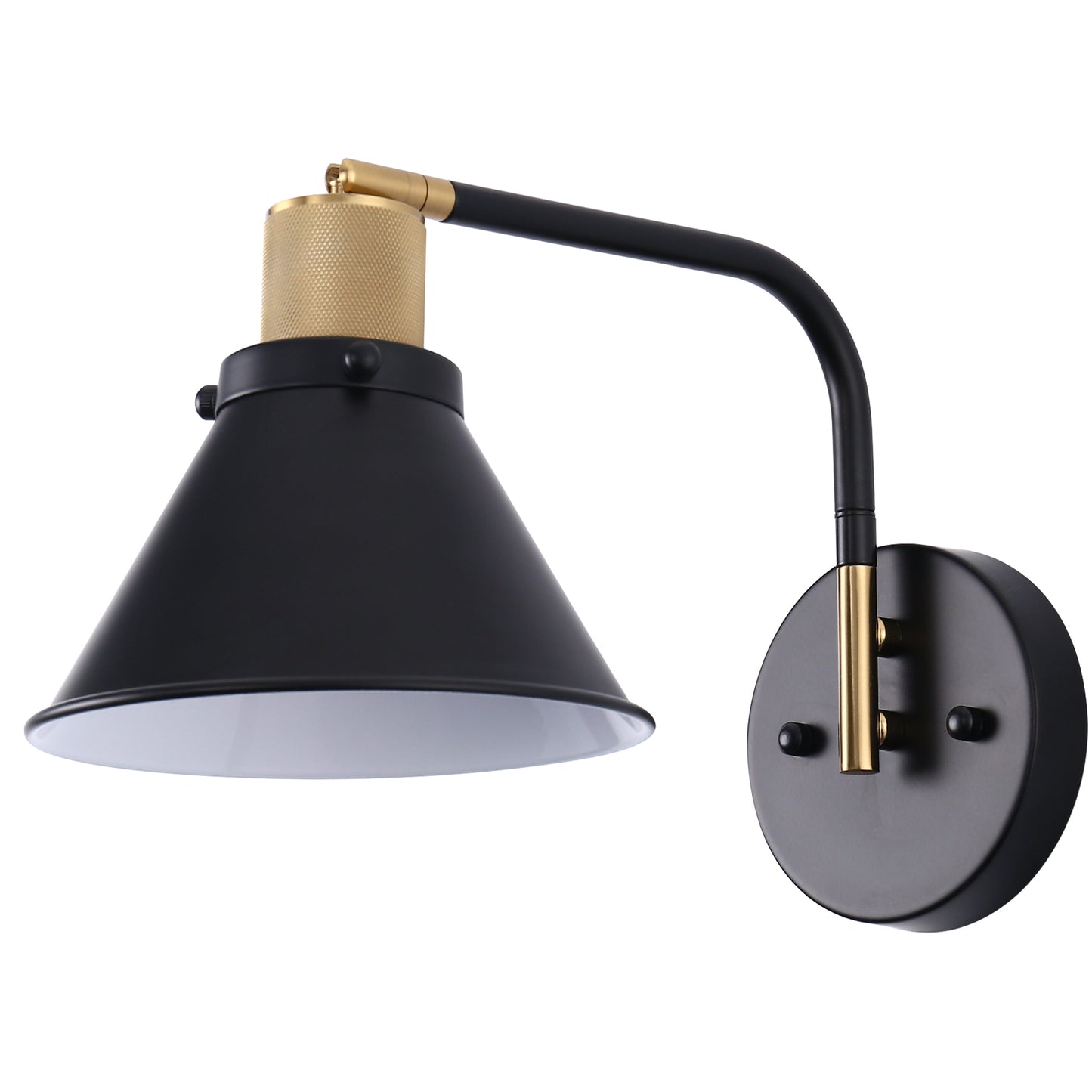 YANSUN 8.1 in. Modern Wall Sconces Lighting Fixtures, Indoor Wall Mount Swing Arm Lamp for Bedroom, Bedside (2-Pack)
