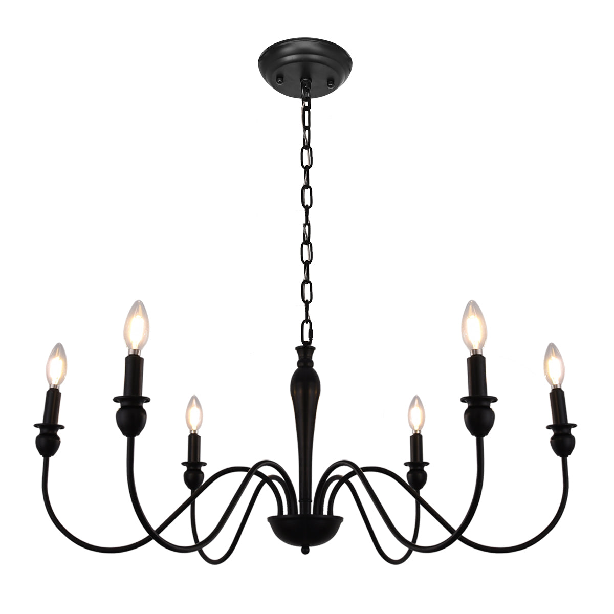 6 Light Chandelier By Room Country Chandelier, Adjustable Height???¨¬o?Industrial Iron Chandeliers Lighting For Kitchen Island, Dining Room, Bedroom