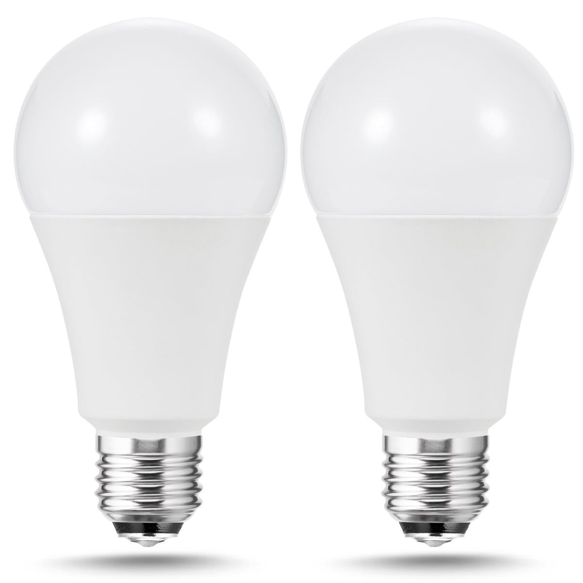 3-Way LED Light Bulbs 50W-100W-150W Equivalent, A21 Light Bulb 2700K-6000K-4000K, 800/1000/1800LM, A21 E26 Base for Hallway, Living Room, Home Lighting, Pack of 2