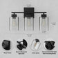 YANSUN 16 in. 3-Light Modern Vanity Light Matte Black with Clear Glass Perfect for Vanity Powder Room Dressing Room