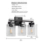 YANSUN 16 in. 3-Light Modern Vanity Light Matte Black with Clear Glass Perfect for Vanity Powder Room Dressing Room