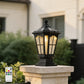16.5 in. Matte Black Outdoor Post Lantern Waterproof Aluminum Exterior Pillar Light with LED Bulb for Patio Driveway Garden Porch