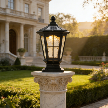 16.5 in. Matte Black Outdoor Post Lantern Waterproof Aluminum Exterior Pillar Light with LED Bulb for Patio Driveway Garden Porch