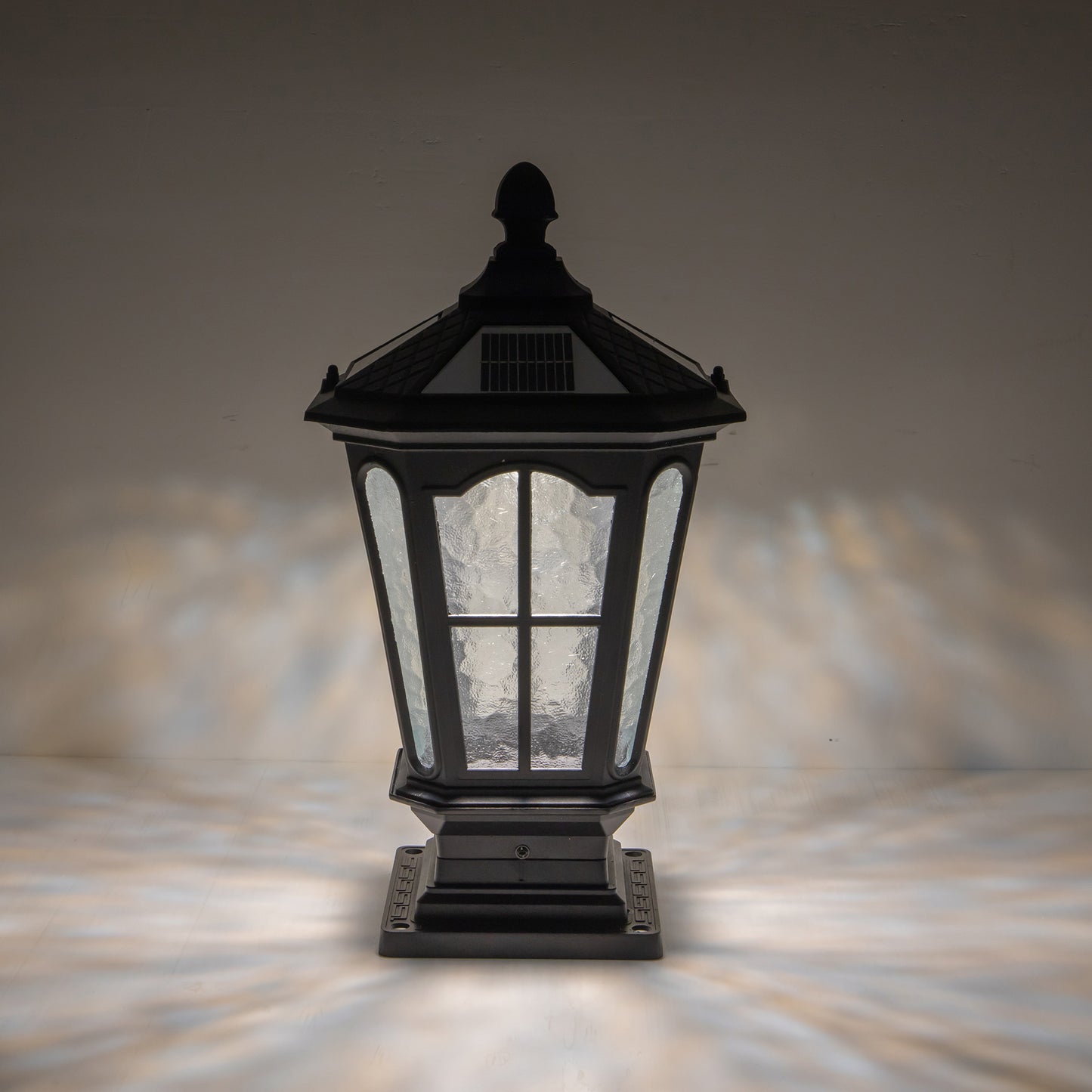 16.5 in. Matte Black Outdoor Post Lantern Waterproof Aluminum Exterior Pillar Light with LED Bulb for Patio Driveway Garden Porch