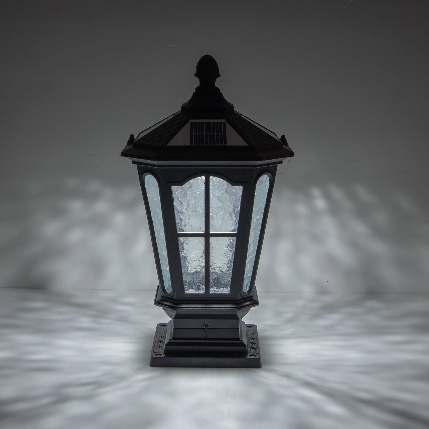 16.5 in. Matte Black Outdoor Post Lantern Waterproof Aluminum Exterior Pillar Light with LED Bulb for Patio Driveway Garden Porch