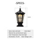 16.5 in. Matte Black Outdoor Post Lantern Waterproof Aluminum Exterior Pillar Light with LED Bulb for Patio Driveway Garden Porch
