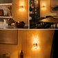 YANSUN 1-Watt Acrylic Square  Plug-in Integrated LED Night Light with Sliding Dimmer, Amber 1600K, Black & Copper, 2-Pack