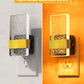 YANSUN 1-Watt Acrylic Square  Plug-in Integrated LED Night Light with Sliding Dimmer, Amber 1600K, Black & Copper, 2-Pack