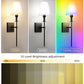 YANSUN 6 in. 1-Light Black Metal LED Dry Rated Vanity Light Bar with Bell Fabric Shade Dimmable
