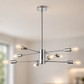 YANSUN 8-Light Modern Chandelier E26 Metal Ceiling Light Fixture with 11.8in Arms and Adjustable 39.4in Downrods for Dining Room Living Room Entryway