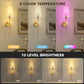 YANSUN Set of 2 Fabric Shade Wall Sconces with Adjustable Lighting, Brushed Copper Finish, 27-Inch Height, Modern Design
