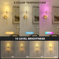 YANSUN Set of 2 Fabric Shade Wall Sconces with Adjustable Color Lighting, Brushed Copper Finish, Modern Indoor Wall Light (9.8in)