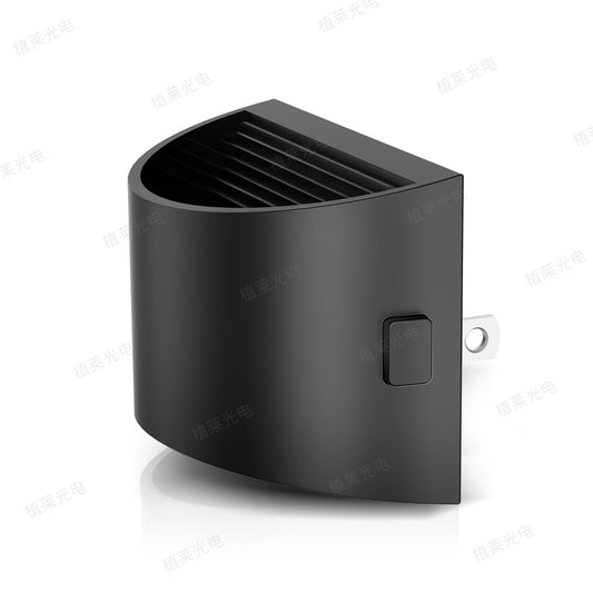 YANSUN 2-Pack 1W Half-Arc Plug-in Night Light Black Dimmable Warm 3000K