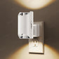 YANSUN 2-Pack 1W White Plug-In Night Lights, Cylindrical Up-Down Wall Lamps, Sliding Dimming, Warm 3000K